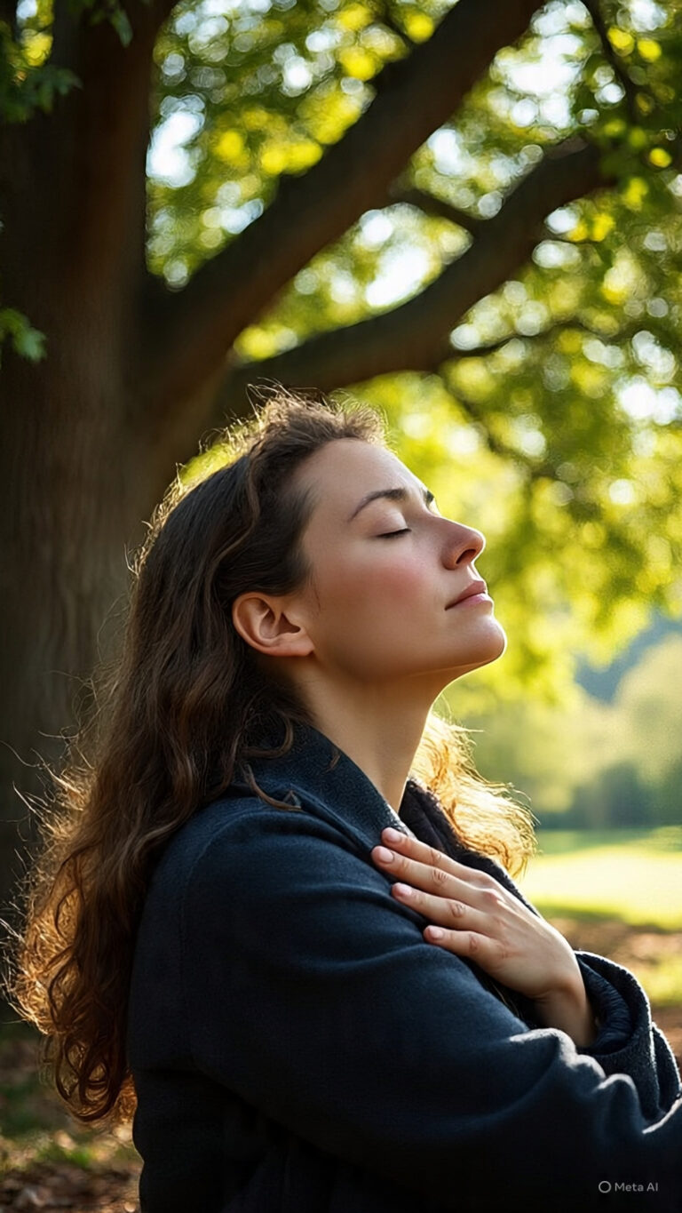 cool minded woman far from stress